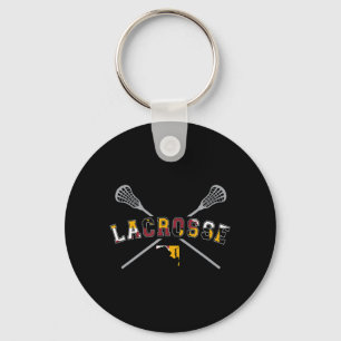 Maryland Flag Lacrosse Boys  Mens College LAX Stic Key Ring