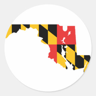 Maryland Flag Map Classic Round Sticker