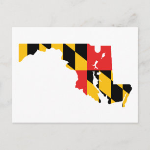 Maryland Flag Map Postcard