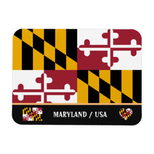 Maryland Flag & Maryland State /travel America Magnet