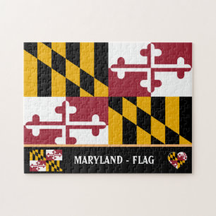 Maryland Flag & Maryland State USA /America Jigsaw Puzzle
