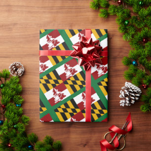 Maryland Flag Merryland Christmas   Wrapping Paper