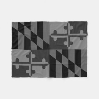Maryland Flag Monochromatic blanket - black