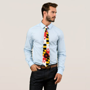 Maryland Flag Monogram Personalised Neck Tie
