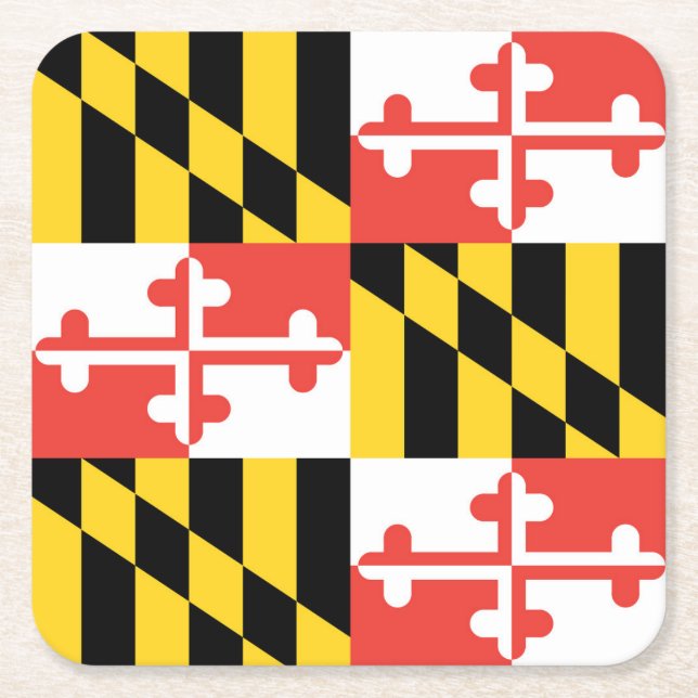 Maryland Flag Paper Coaster (Front)