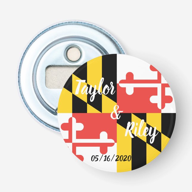 Maryland Flag Personalised Bottle Opener (Front)