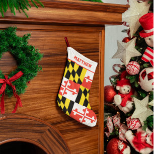 Maryland Flag Personalised Small Christmas Stocking