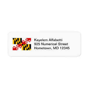 Maryland Flag Return Address Label