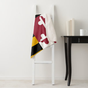 Maryland Flag Sherpa Blanket