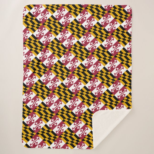 Maryland flag sherpa blanket (Front)