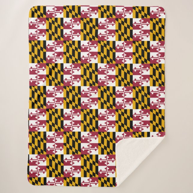 Maryland flag sherpa blanket (Front)