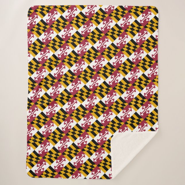 Maryland flag sherpa blanket (Front)
