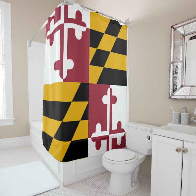 Maryland Flag Shower Curtain (In Situ)