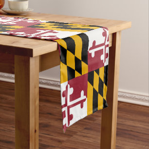 Maryland flag & Sport fan house decor / Maryland Short Table Runner