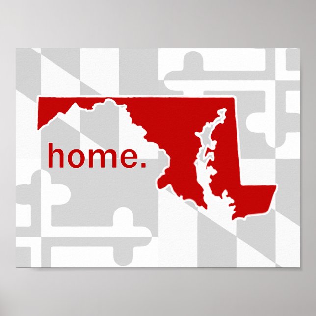 Maryland Flag/State pop of colour - red Poster (Front)