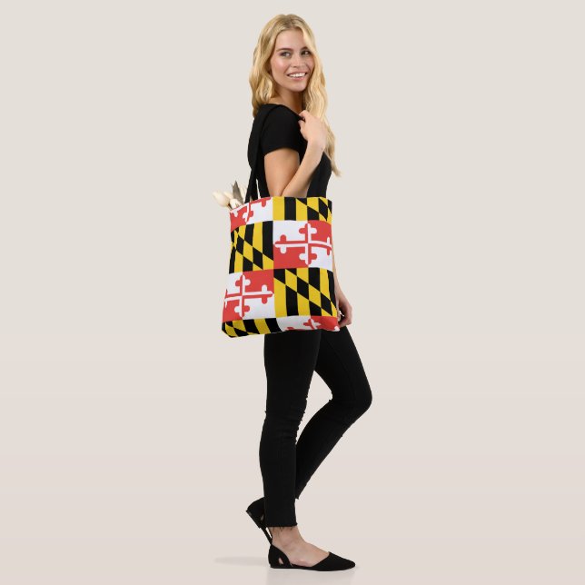 Maryland Flag Tote and Crossover Bag (On Model)