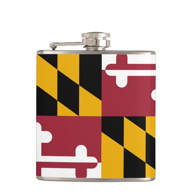 Maryland Flag & travel Maryland USA States/sports Hip Flask (Front)