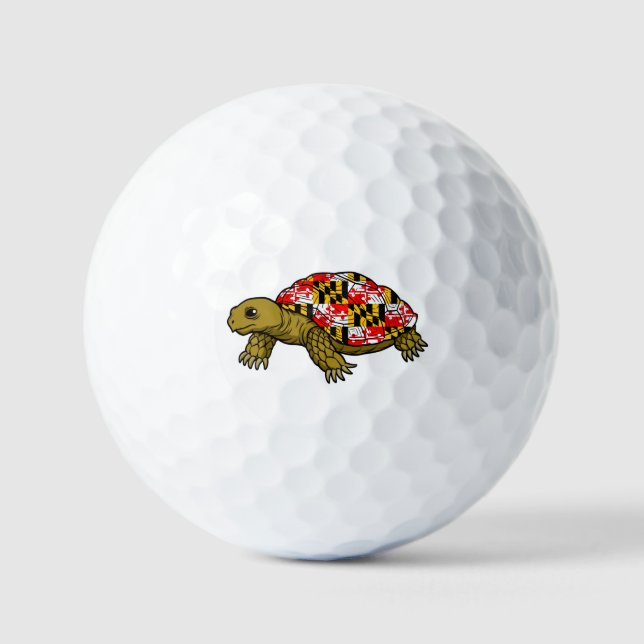 Maryland Flag Turtle Golf Balls (Front)
