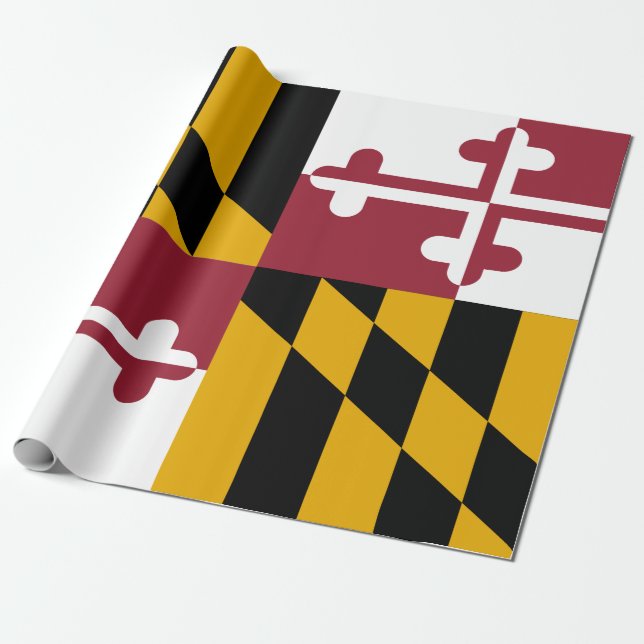 Maryland Flag Wrapping Paper (Unrolled)