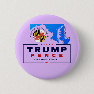 Maryland for Trump Pence 2020 6 Cm Round Badge