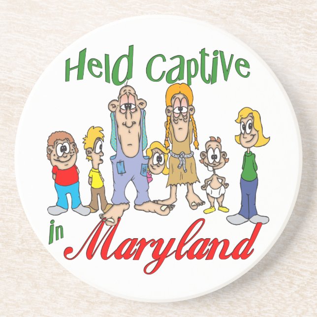 Maryland Funny Trailer Park Sandstone Coaster (Front)