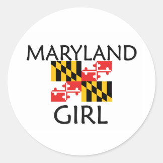 MARYLAND GIRL CLASSIC ROUND STICKER