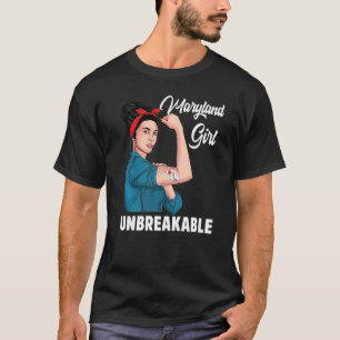 Maryland Girl Unbreakable State Map Flag Souvenir T-Shirt