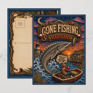 Maryland Gone Fishing Atlantic Sturgeon Postcard