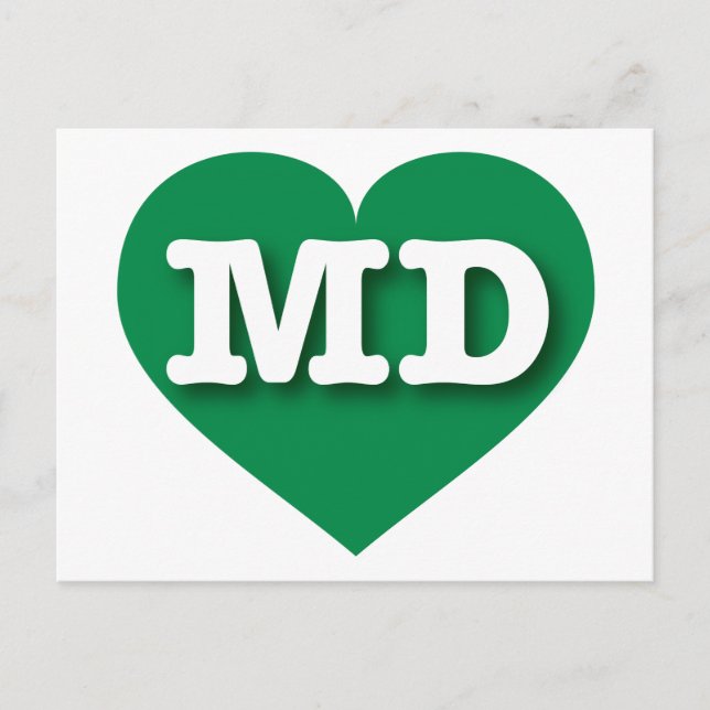 Maryland Green Heart - I love MD Postcard (Front)