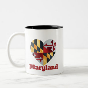 Maryland Heart Flag Two-Tone Coffee Mug