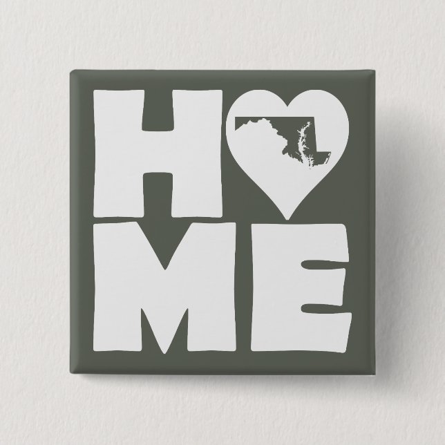 Maryland Home Heart State Button Badge Pin (Front)