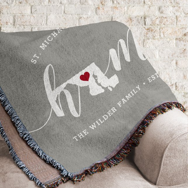 Maryland Home State Personalised Rustic Throw Blanket (Creator Uploaded)