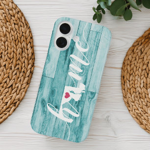 Maryland Home State Turquoise Wood Look iPhone 16 Case