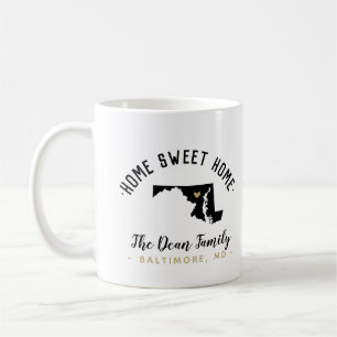 Maryland Home Sweet Home Family Monogram Mug