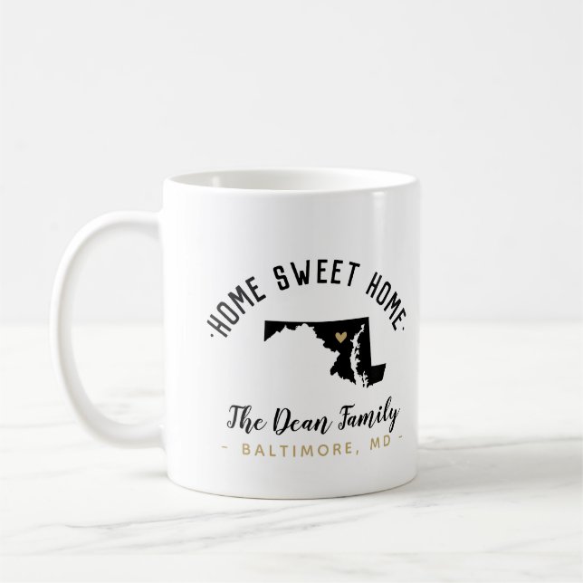 Maryland Home Sweet Home Family Monogram Mug (Left)