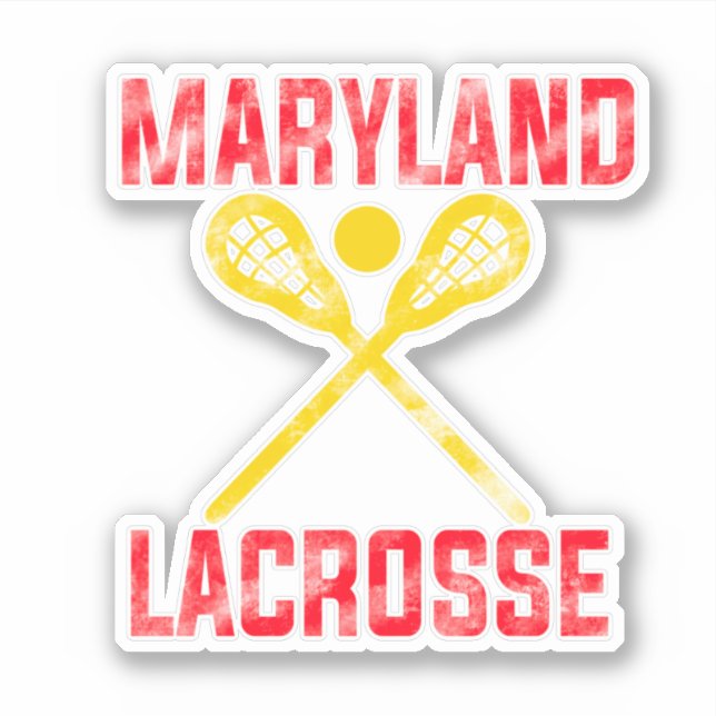 Maryland Lacrosse Typography Design Sticker (Front)