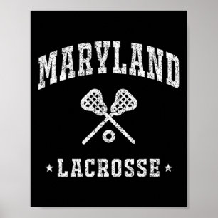 Maryland Lacrosse Vintage Gameday Retro Lacrosse L Poster