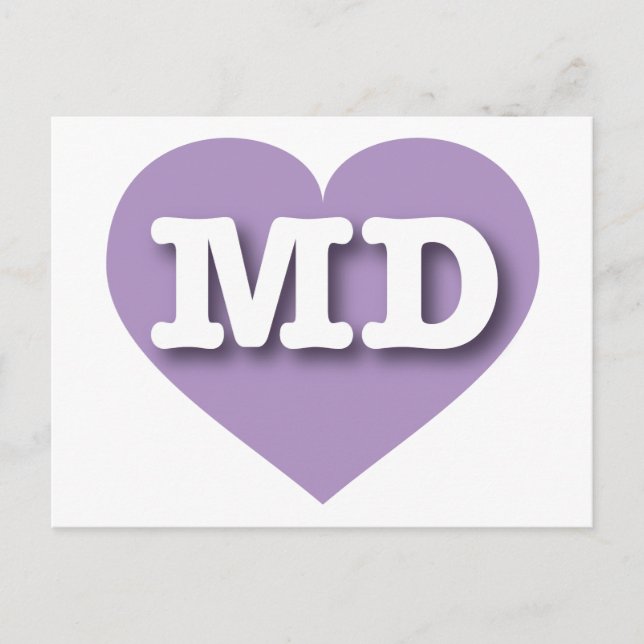 Maryland Lavender Heart - I love MD Postcard (Front)