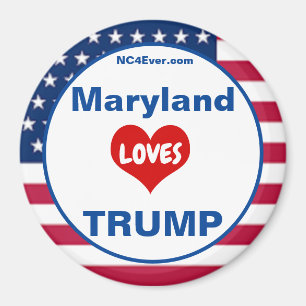 Maryland LOVES TRUMP Patriotic Fridge Magnet