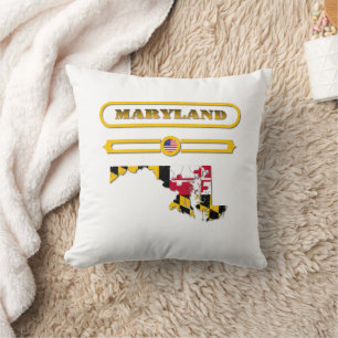 MARYLAND MAP, MARYLAND, USA. SAMER BRASIL CUSHION