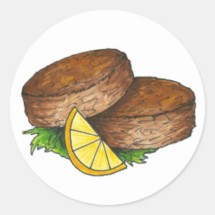 Maryland MD Crab Cake Cakes Spicy Crabcake Classic Round Sticker