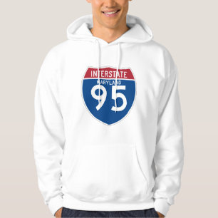 Maryland MD I-95 Interstate Highway Shield - Hoodie