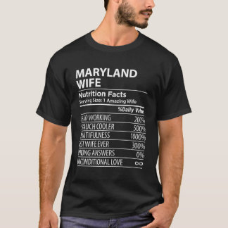 Maryland Md Nutrition Facts Usa State T-Shirt