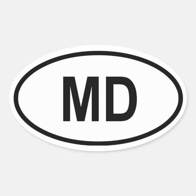 Maryland "MD" Oval Sticker (Front)