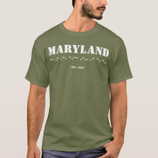 Maryland Morse Code Est 1634 Army T-Shirt