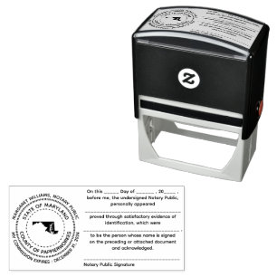 Maryland Notary Public Acknowledgement Stamp