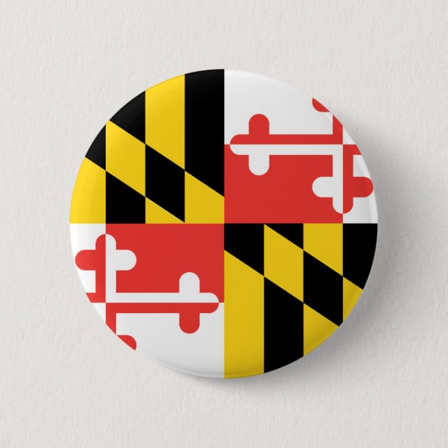 Maryland  Official State Flag 6 Cm Round Badge (Front)