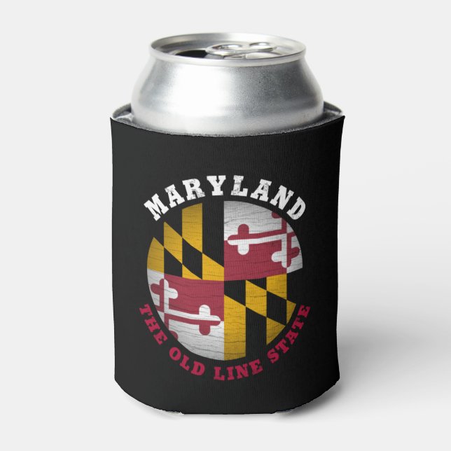 MARYLAND OLD LINE STATE FLAG  CAN COOLER (Can Front)