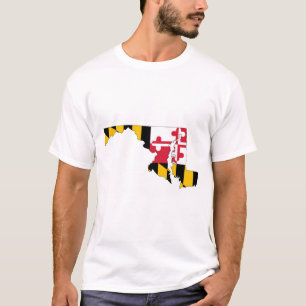 Maryland Outline Map and Flag T-Shirt