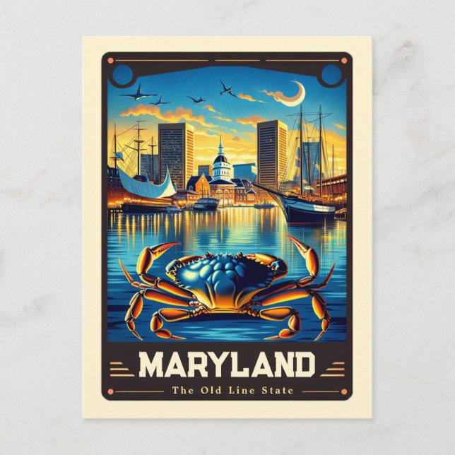 Maryland | Patriotic Spirit Vintage Postcard (Front)